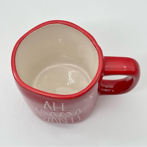 Rae Dunn ALL MAMA WANTS IS A SILENT NIGHT Holiday Christmas Ceramic Red Mug - Picture 5 of 6